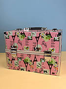 Алюмінієвий кейс для косметики з полицями, що висуваються 740А, рожевий Париж