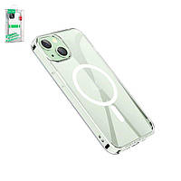 Чехол Hoco Magnetic airbag series для iPhone 15, ударопрочный, прозрачный, магнитный, пластик, MagSafe,
