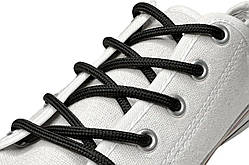 Шнурки для взуття, круглі, товщина 4,5мм, довжина 180см, колір чорний