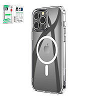 Чехол Hoco Magnetic airbag series для iPhone 14 Pro Max, ударопрочный, прозрачный, металлический, пластик,