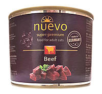 Нуево 200 гр Nuevo Cat Adult Beef влажный консервированный корм с говядиной для кошек, упаковка 6 банок