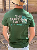 Футболка The North Face оригінал tnf котонова T-Shirt зелена тнф туристична нова big logo унісекс логотип гори