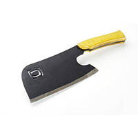 Нож-тесак туристический разделочный цельнометаллический с деревянной ручкой 750г, СИЛА 960322