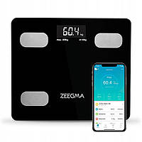 Напольные умные фитнес весы Zeegma BLACK, Android и iOS, до 200 кг, Смарт-весы HAA