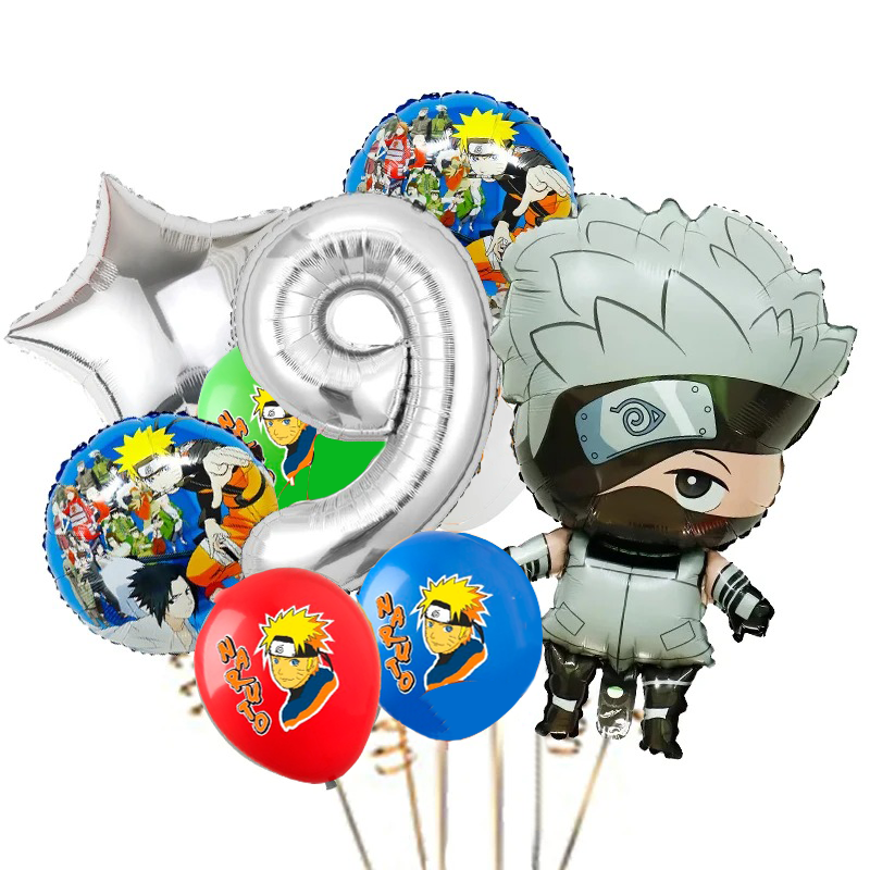 Фонтан із кульок Наруто Kakashi Hatake з цифрою та латексними кульками