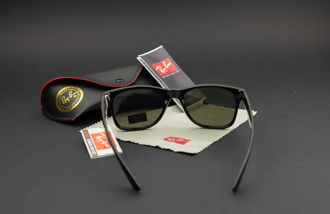 Сонцезахисні окуляри RAY BAN UV400 (арт. RB2140) чорна оправа/дзеркальні лінзи, фото 5