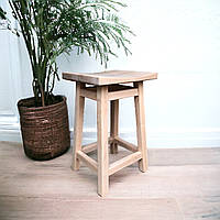 Табурет напівбарний ПАБ Хвиля Дерев'яний з масиву дерева Вільха для Кав'ярні Балкону Кухні 58 см