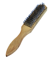 Щітка металева з дерев'яною ручкою 6-рядна