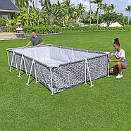 Басейн каркасний прямокутний Bestway 561FV (366-201-66см, 4000 л, фільтр-насос) Сірий, фото 4