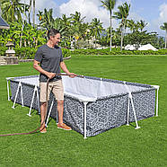 Басейн каркасний прямокутний Bestway 561FV (366-201-66см, 4000 л, фільтр-насос) Сірий, фото 5