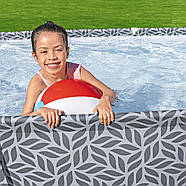 Басейн каркасний прямокутний Bestway 561FV (366-201-66см, 4000 л, фільтр-насос) Сірий, фото 6