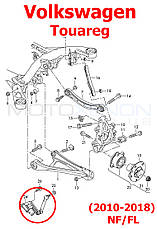 Датчик дорожнього просвіту з тягою 7P0616571 Volkswagen Touareg NF FL в зборі задній, фото 5