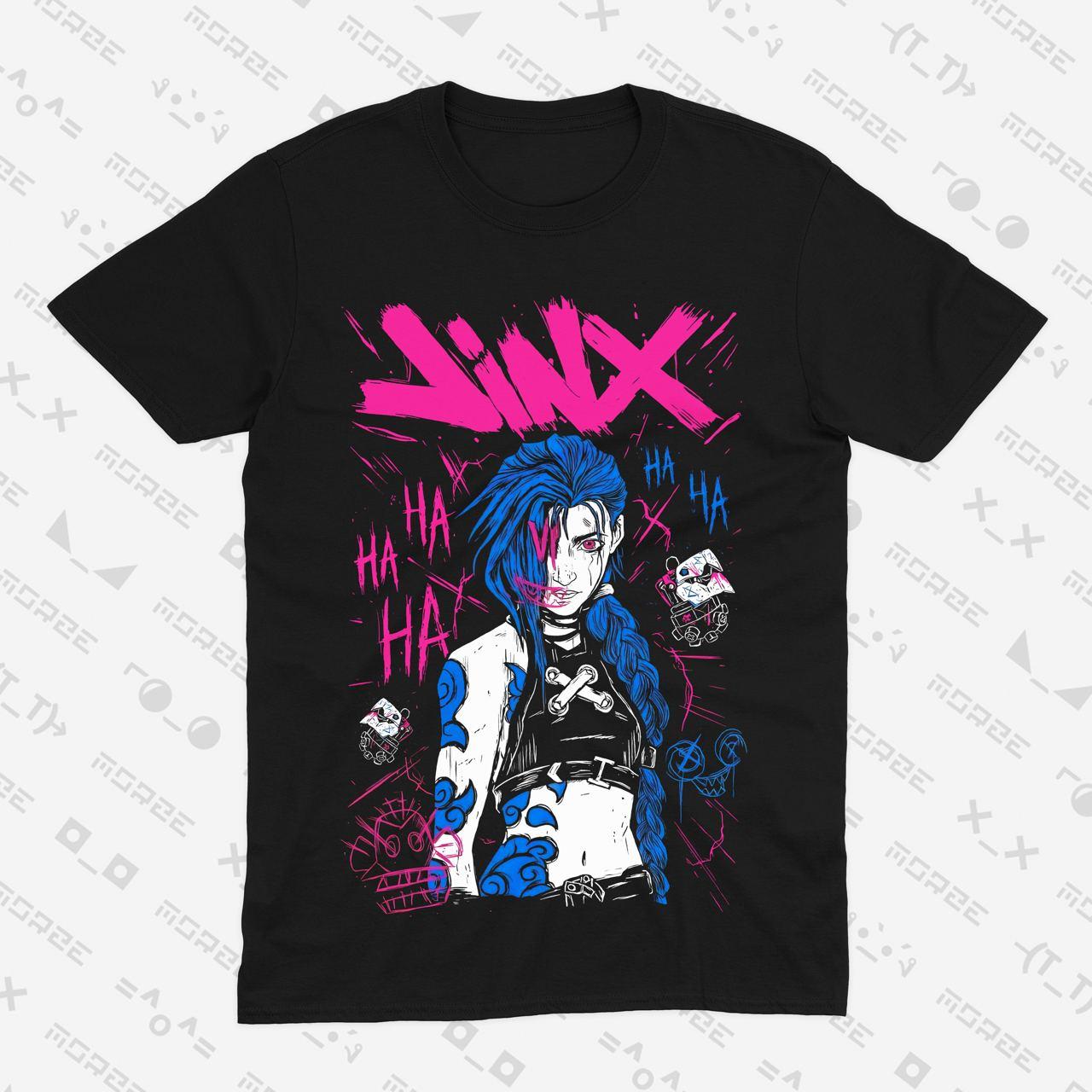 Футболка чорна Morze League of Legends  V15 Arcane Jinx, фото 1