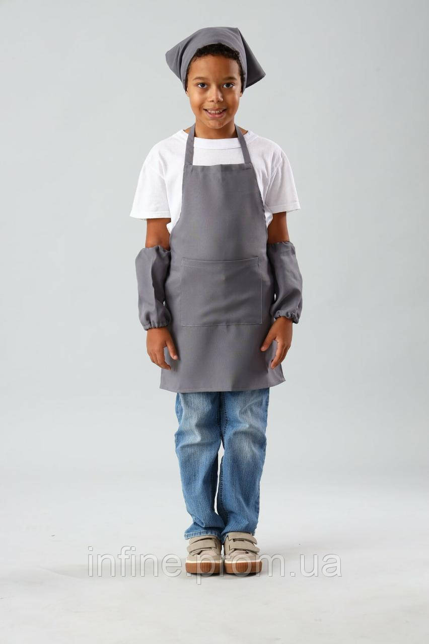Фартух для праці і творчості з косинкою 6-10 років (сірий) - фото 1 - id-p2173046872