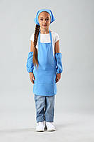 Фартух для праці і творчості з косинкою 6-10 років (блакитний)