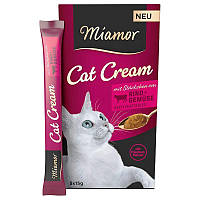 Ласощі Miamor Cat Snack Gream Beef & Vegetables з яловичиною та овочами для дорослих котів, 5 стіків х 15 г