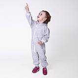 Дитячий стильний трикотажний ромпер комбінезон Сірий, розмір 80, фото 4