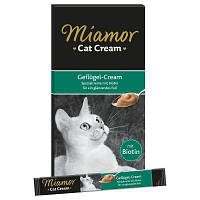 Лакомство Miamor Cat Snack Gream Poultry + Biotin с мясом птицы и биотином для взрослых кошек, 6 стиков х 15 г