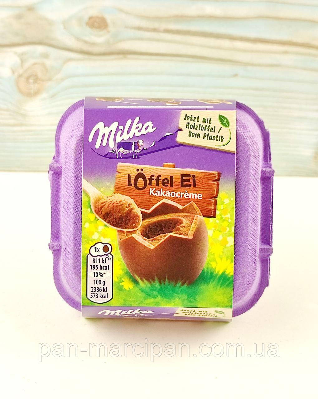 Шоколадні яйця з шоколадним кремом Milka Loffel Ei Kakaocreme 136г Німеччина