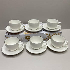 Чайний сервіз порцеляновий 12 предметів Срібло S&T 1753-4