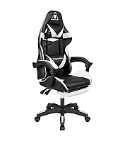 Кресло игровое геймерское KrugerMatz GX-150 с подставкой для ног Black/White HAA