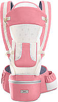 Хипсит эрго-рюкзак кенгуру переноска с сеткой Baby Carrier 6 в 1 Розовый (vol-10119) OB, код: 7812922