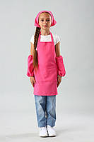 Фартух для праці і творчості з косинкою 6-10 років (рожевий)
