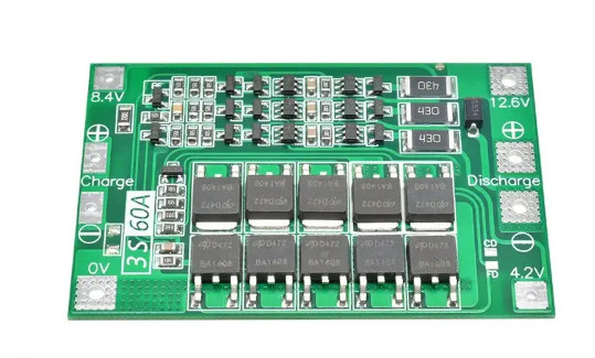 BMS контролер 3S Li-Ion 18650 12.6V 60A заряду/розряду 3S Li-Ion 18650 12.6V 60A