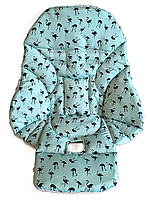 Чохол DavLu до стільчика для годування Peg Perego Siesta фламінго на м'ятному (000047)