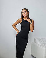 Стильна жіноча сукня футляр чорна Новинка 2024