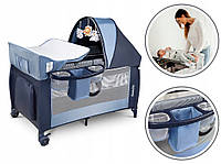Кроватка для детей от рождения Lionelo SVEN BLUE NAVY Кроватка-манеж HAA