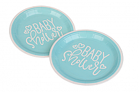 Набор посуды для гендер вечеринки Baby Shower голубая 18см