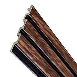 Настінні рейки для стін PS Темне дерево Дошки 2900*120*12мм 3Д панелі стінові імітація дерева