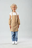 Фартух для уроків праці з беретом 6-10 років габардин біжовий