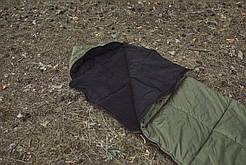 Спальний мішок з флісом ЗИМА (ковдра з капюшоном), Хакі, ширина 90 см