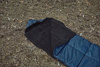 Спальный мешок с флисом ЗИМА (одеяло с капюшоном), Синий, ширина 73 см