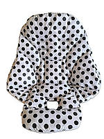 Чохол DavLu до стільчика для годування Peg Perego Siesta чорний горох на білому (000054)