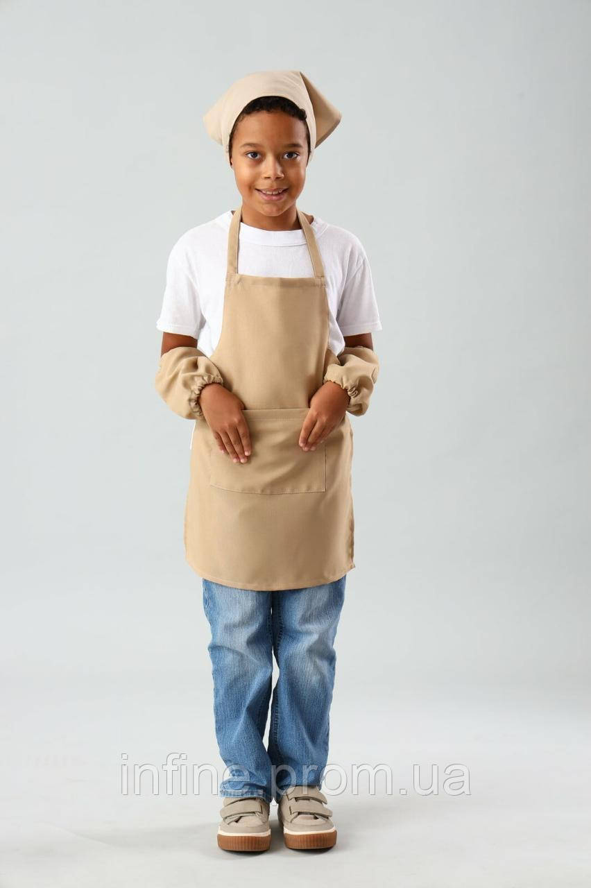 Фартух для праці і творчості з косинкою 6-10 років (бежевий) - фото 1 - id-p2173106184