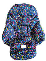 Чохол DavLu до стільчика для годування Peg Perego Siesta літери на темно-синьому (000055)