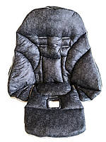 Чохол DavLu до стільчика для годування Peg Perego Siesta джинс на темно-сірому (000056)