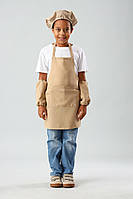 Фартух для уроків праці з беретом 6-10 років габардин біжовий