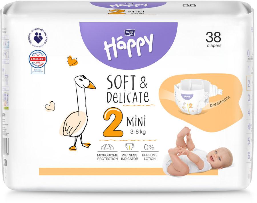 Підгузники дитячі Bella Baby Happy (2) Mini від 3 до 6 кг, 38 шт