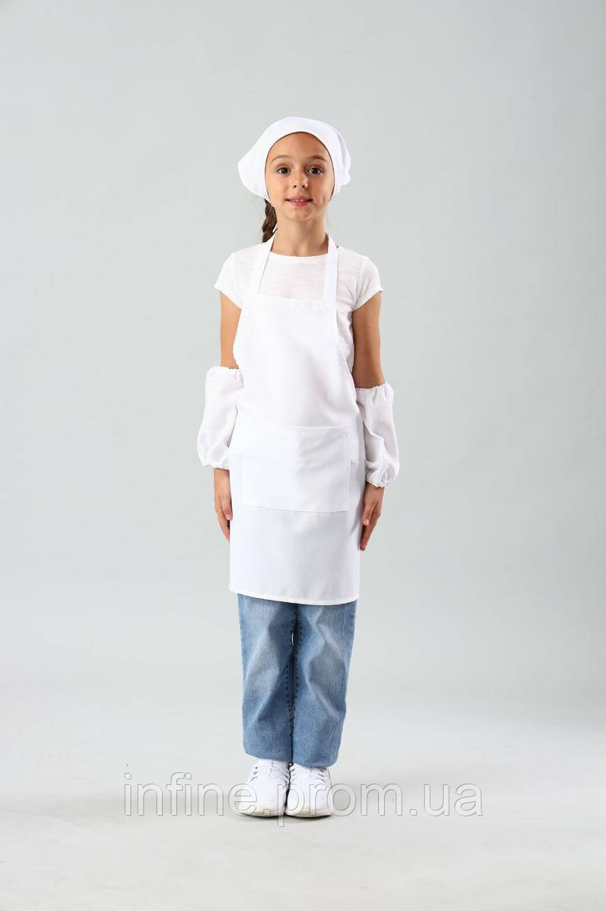 Фартух для праці і творчості з косинкою 6-10 років (білий) - фото 1 - id-p2173118190