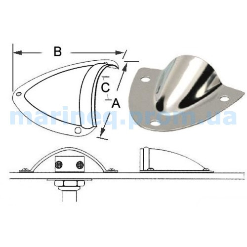 Захисні обтічники для шпигатов, 57x54x16 мм, фото 1