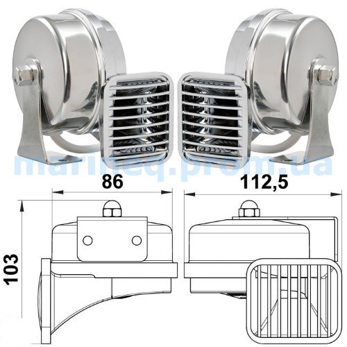 Горн мембранний, подвійний, фото 1