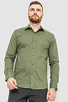 Рубашка мужская однотонная хаки 214R7081 Ager S QT, код: 8226064