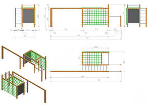 Дитячий ігровий майданчик CUBE 7 спортивний комплекс вуличний дитячий комплекс, фото 4