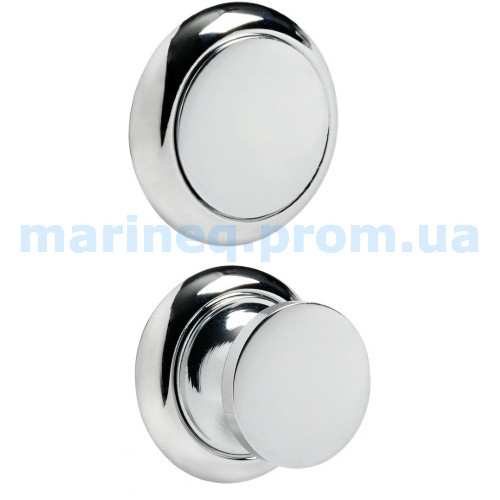 Ручка - накладка для пружинних засувок, кругла, АБС хром., фото 1