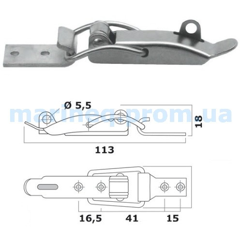 Засувка важільна, 113 мм, фото 1