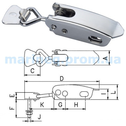 Засувка з еластичним важелем, 106 мм, фото 1
